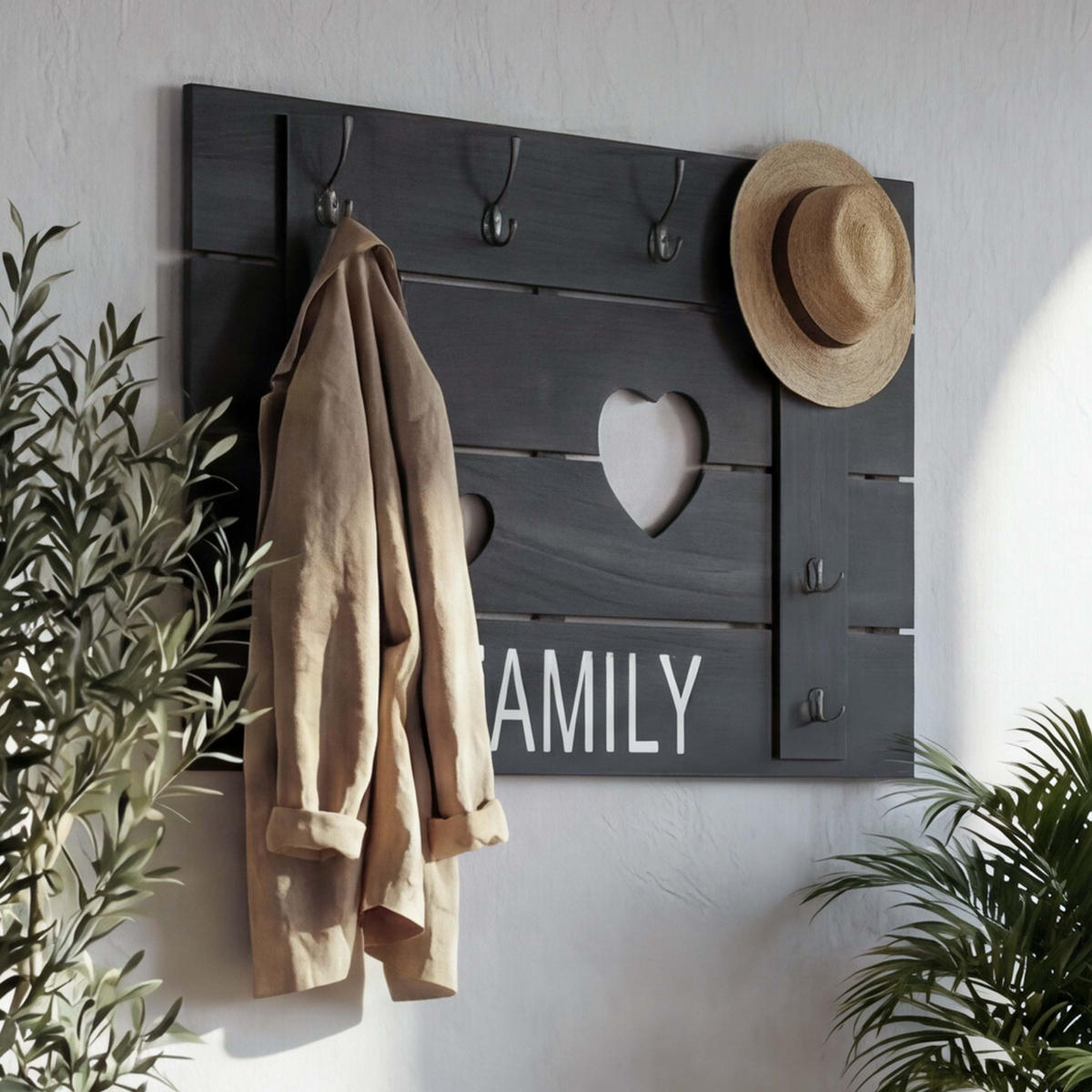 WANDGARDEROBE FAMILY SHABBY-LOOK Grau - Grau, Holz (90/60/3cm) - MCW