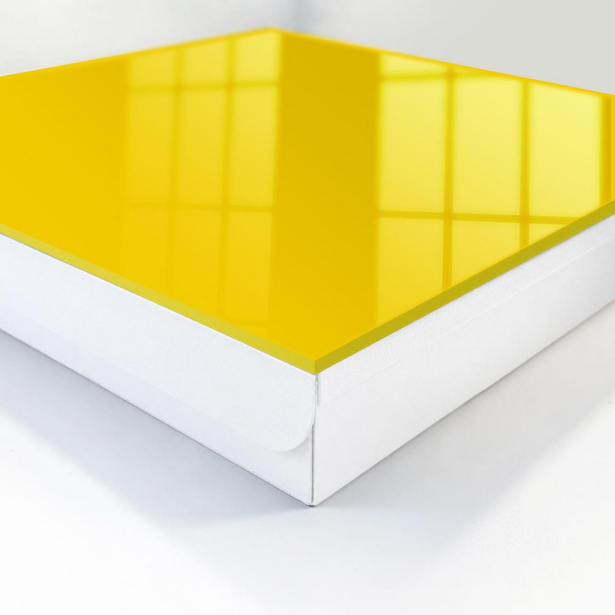 SCHLÜSSELBOX Weiß 30x30 cm – Türöffnung nach rechts - Intensives Gelb - Gelb, Metall (30/30/5cm) - TULUP