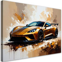 LEINWANDBILD Sportwagen 120x80cm - Braun, Textil (120/80cm) - Feeby