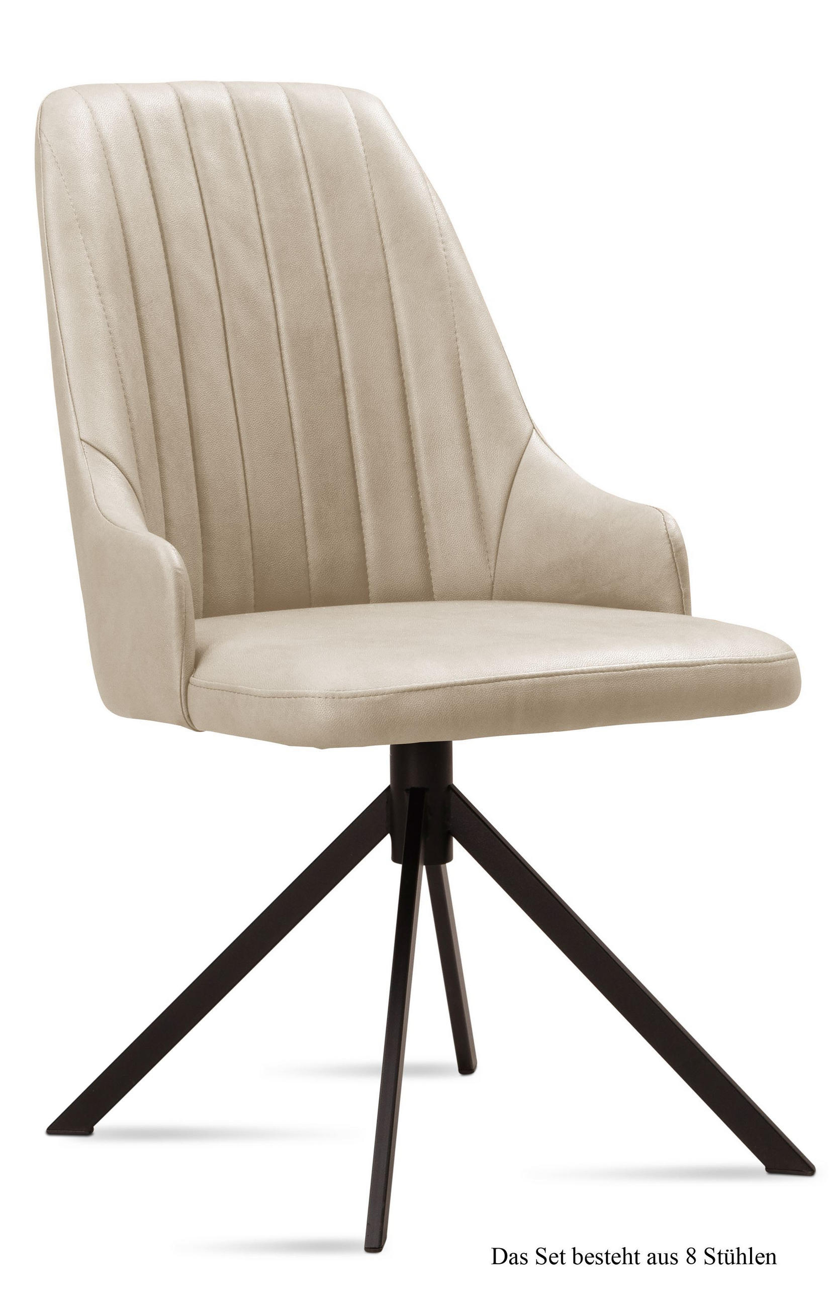ESSZIMMERSTUHL (8er-Set) Dunya 52x91x60 Schwarz/Natur - Schwarz/Naturfarben, Kunststoff (60/91/52cm) - 58aufmkessel