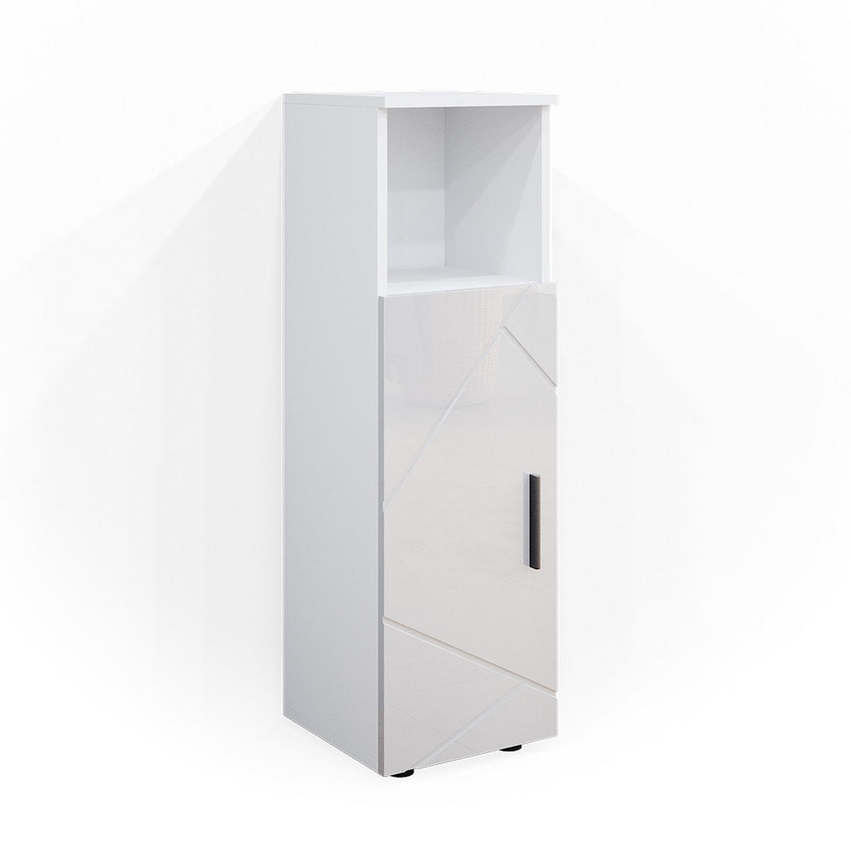 MIDISCHRANK Irma Weiß 30 x 95 cm - Weiß Hochglanz, Holzwerkstoff (30/95/30cm) - Vicco