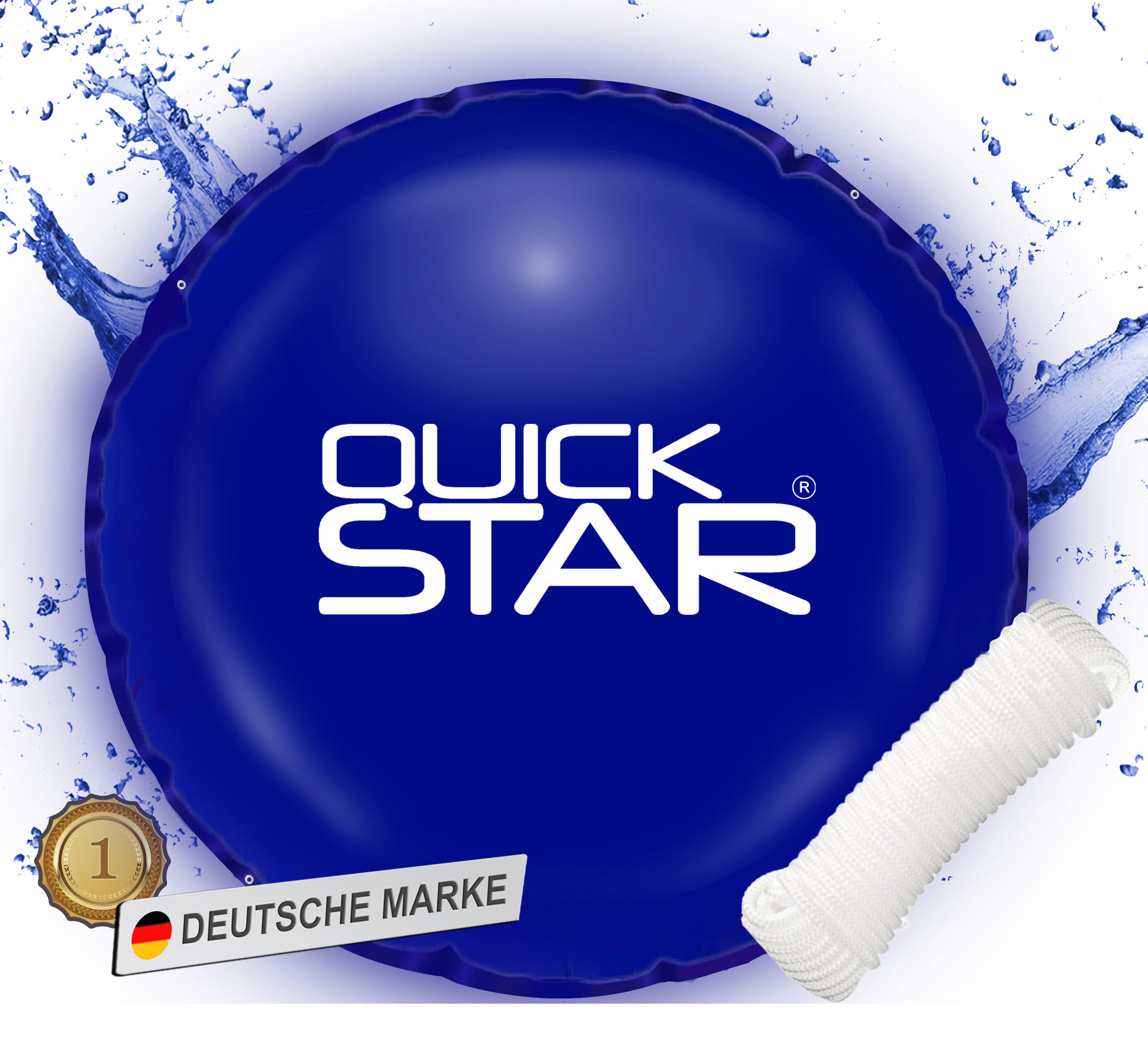 POOLKISSEN Rund ⌀ 300 cm Blau - Blau, Kunststoff (300/300cm) - QUICK STAR