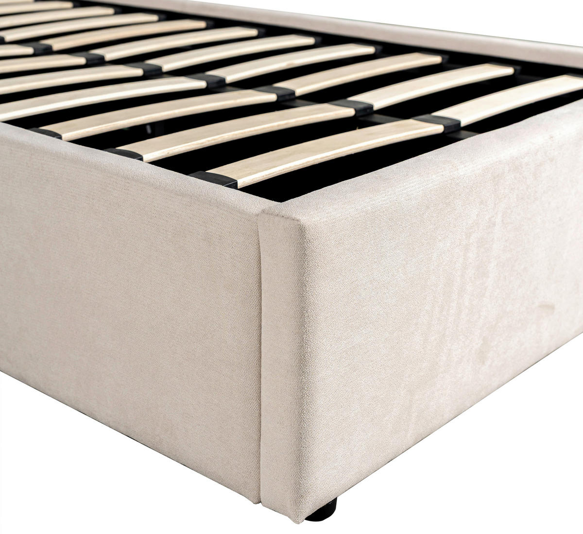POLSTERBETT Sienna Beige ca. 90 / 200 cm - Beige, Holz - Based