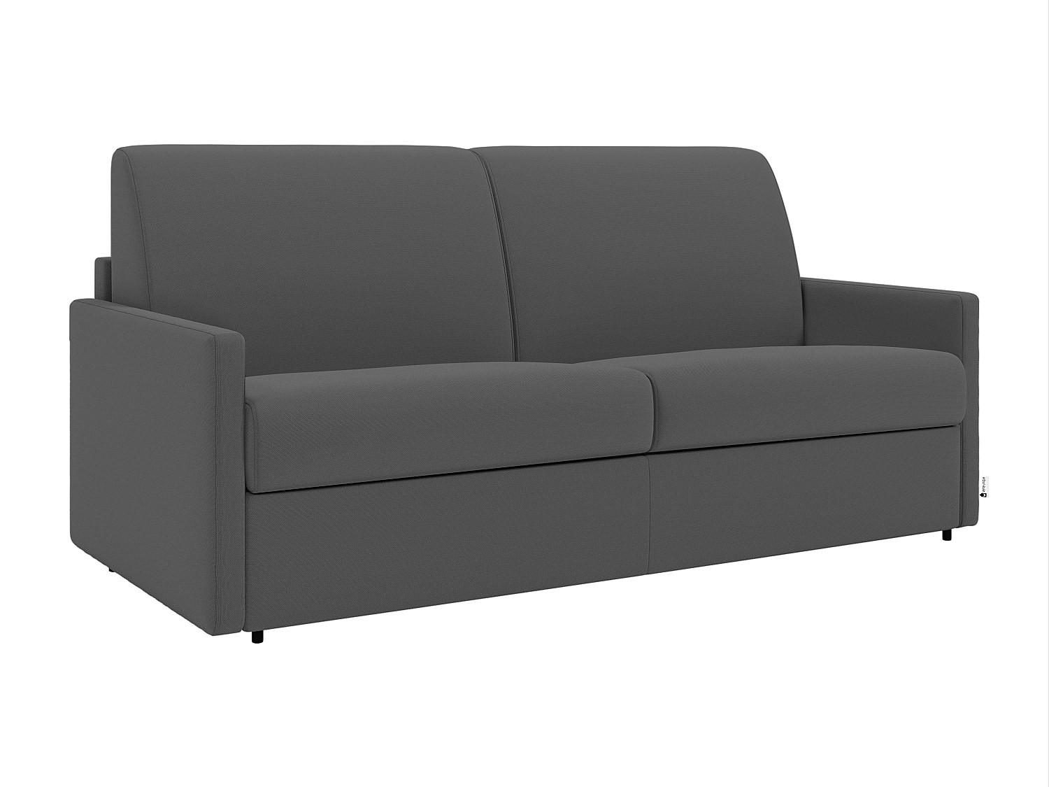 SCHLAFSOFA 4-Sitzer - Liegefläche: 160 cm - Matratzenhöhe: 14 cm - Stoff - Grau - CALIFE - Grau, Textil (223/85/190cm) - Vente-Unique