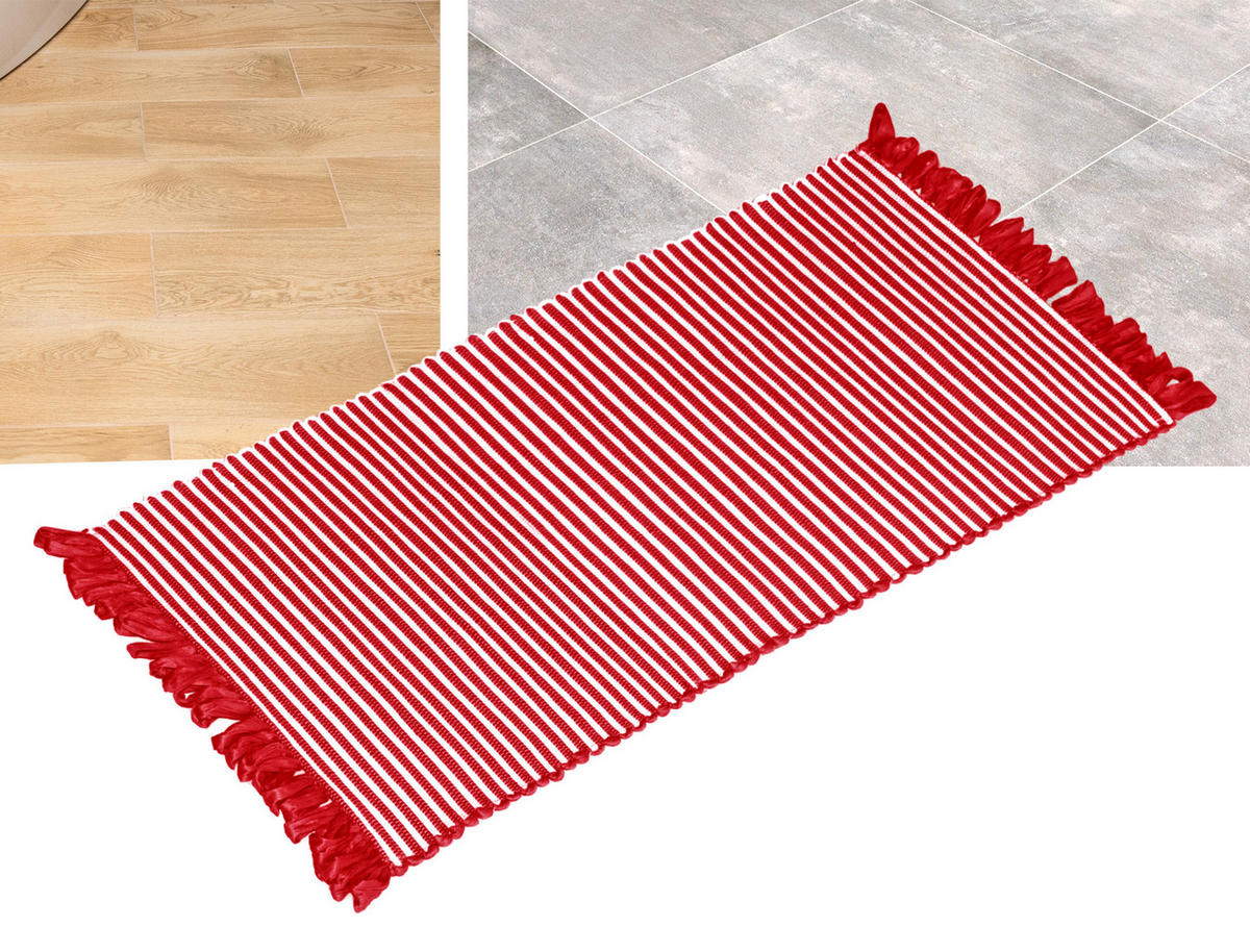 HANDGEWEBTER Läufer 50x70 cm Chilli - Rot, Naturmaterialien/Textil (50/70cm) - Lashuma
