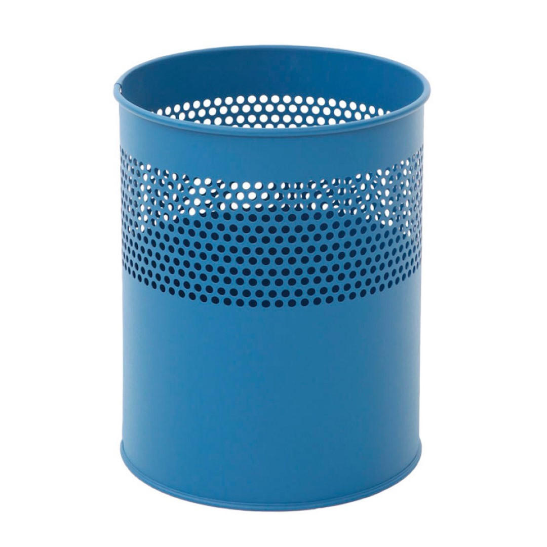 PAPIERKORB halbperfortiert Aus Metall 10 Liter 27,5x23,5 cm Blau - Blau, Metall (23.5/27.5/23.5cm) - PROREGAL