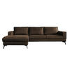 ECKSOFA BLOOM Dunkelbraun Leder - Dunkelbraun/Schwarz, Leder/Metall (276/177cm) - KAWOLA