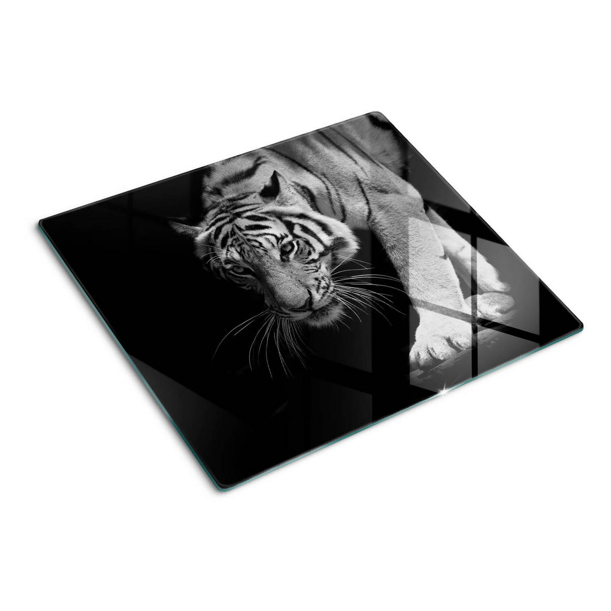 GLASPLATTE 60x52 cm Tiger - Schwarz/Braun, Glas (60/0.4/52cm) - TULUP