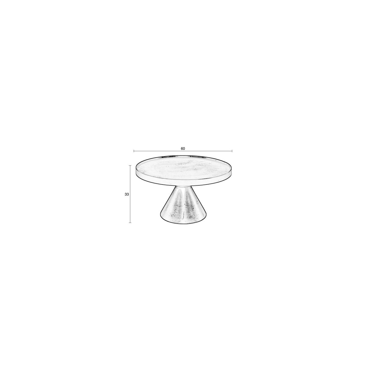 COUCHTISCH Floss Rund 60 cm Grau - Grau, Metall (60/60/33cm) - Zuiver