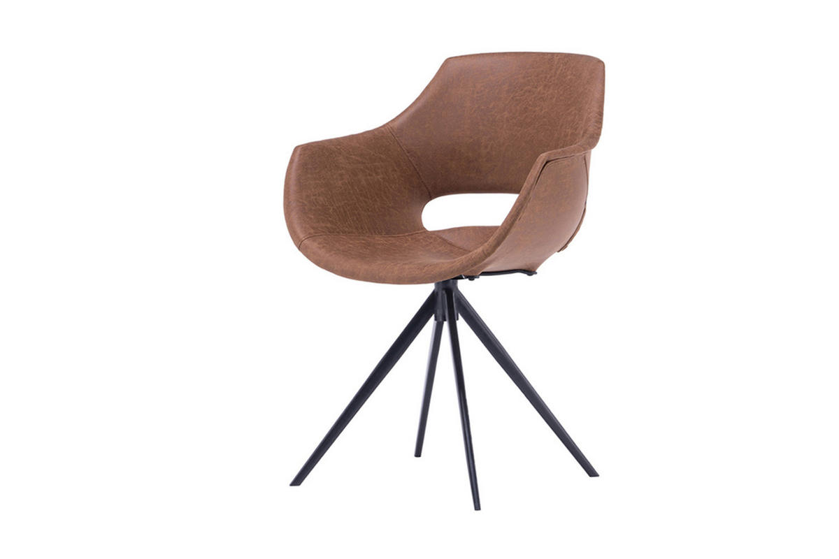 DREHSTUHL ZAJA Braun Microfaser - Dunkelbraun/Braun, Textil (57/85/59cm) - KAWOLA