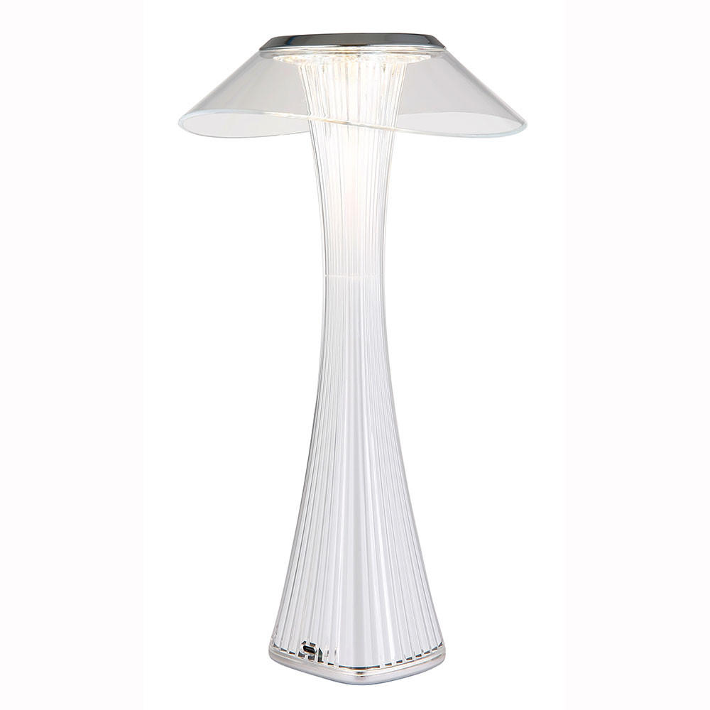 LED TISCHLEUCHTE Ambra Silber Chrom - Silberfarben, Kunststoff (15.1/15.1/27.4cm) - Globo Lighting