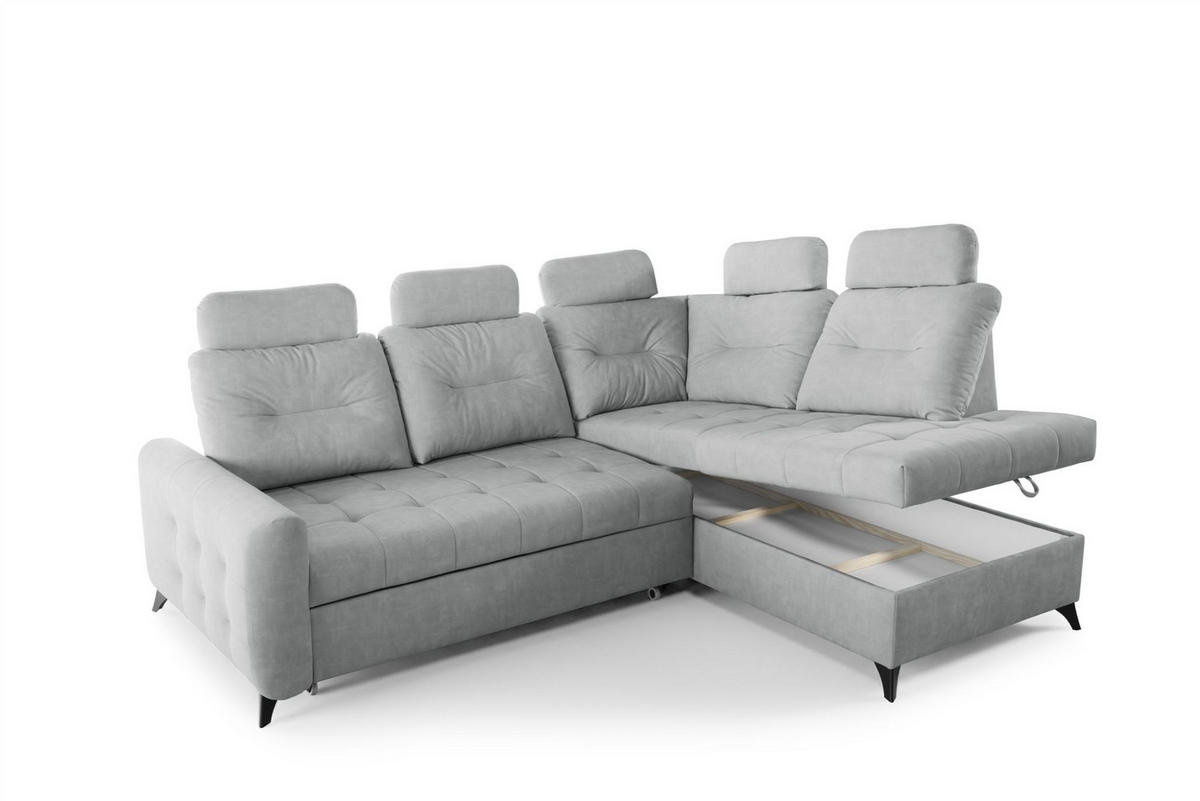 ECKSOFA Wendie - Hellgrau, Holzwerkstoff/Textil (250/200cm) - Fun Möbel