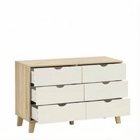 KOMMODE in Weiß und Eiche 120x40x76 cm mit 6 Schubladen - Eichefarben, Holzwerkstoff (40/76/120cm) - IVMEU