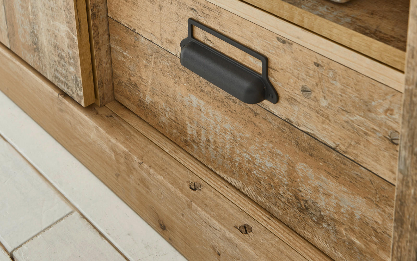 Thumbnail - Furn.Design Regalschrank, Natur, Anthrazit, Holzwerkstoff, Nachbildung,Altholz, Holz Optik, Uni, 3 Fächer, Sockel, 51x14...