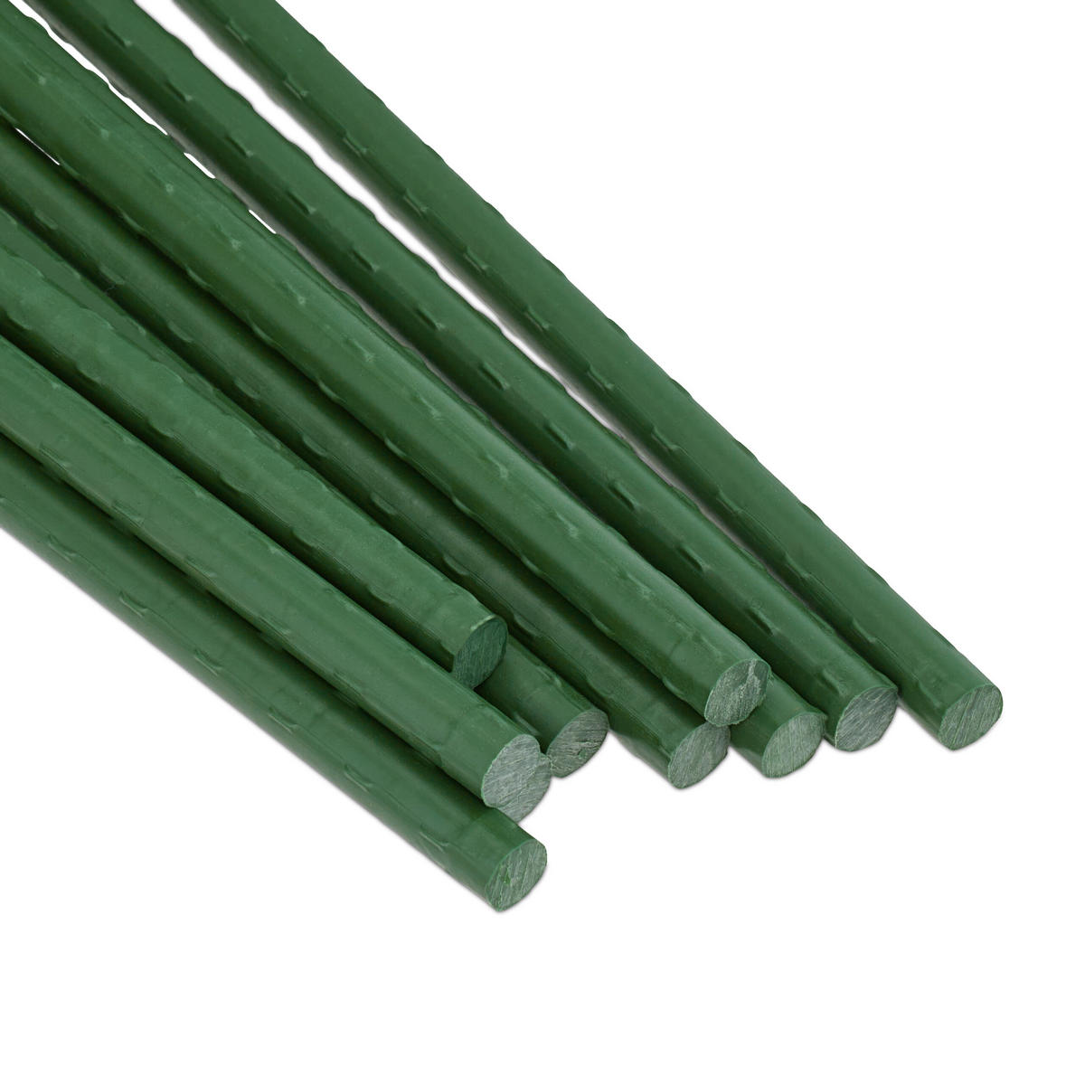 10xPFLANZSTÄBE - Dunkelgrün, Kunststoff/Metall (1cm) - Relaxdays