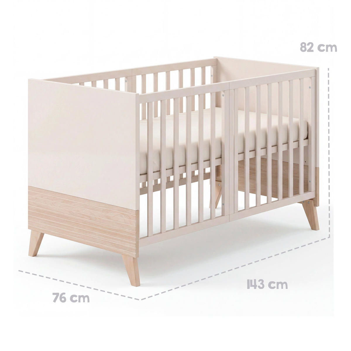 BABYBETT Sidney 70 x 140 cm - Kaschmir, Holz/Holzwerkstoff (70/140cm) - Roba