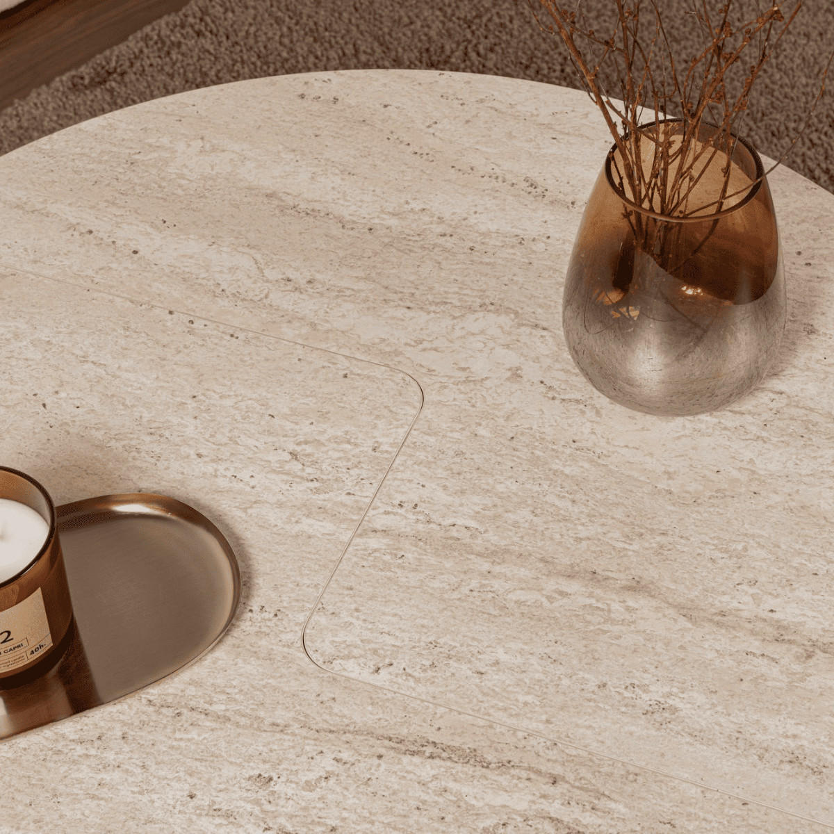 COUCHTISCH (2er-Set) moira 90/90/41 cm - Beige, Holzwerkstoff (90/90/41cm) - Calicosy