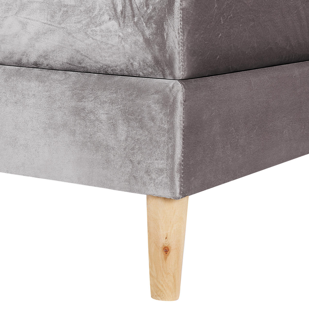 BOXSPRINGBETT 180/200cm Grau Marquise - Grau, Textil (180/200cm) - Beliani