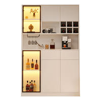 HOCHSCHRANK 120x33x200 cm mit 6 Türen, 2 Schubladen und LED - Weiß, Holzwerkstoff (120/200/33cm) - FLIEKS
