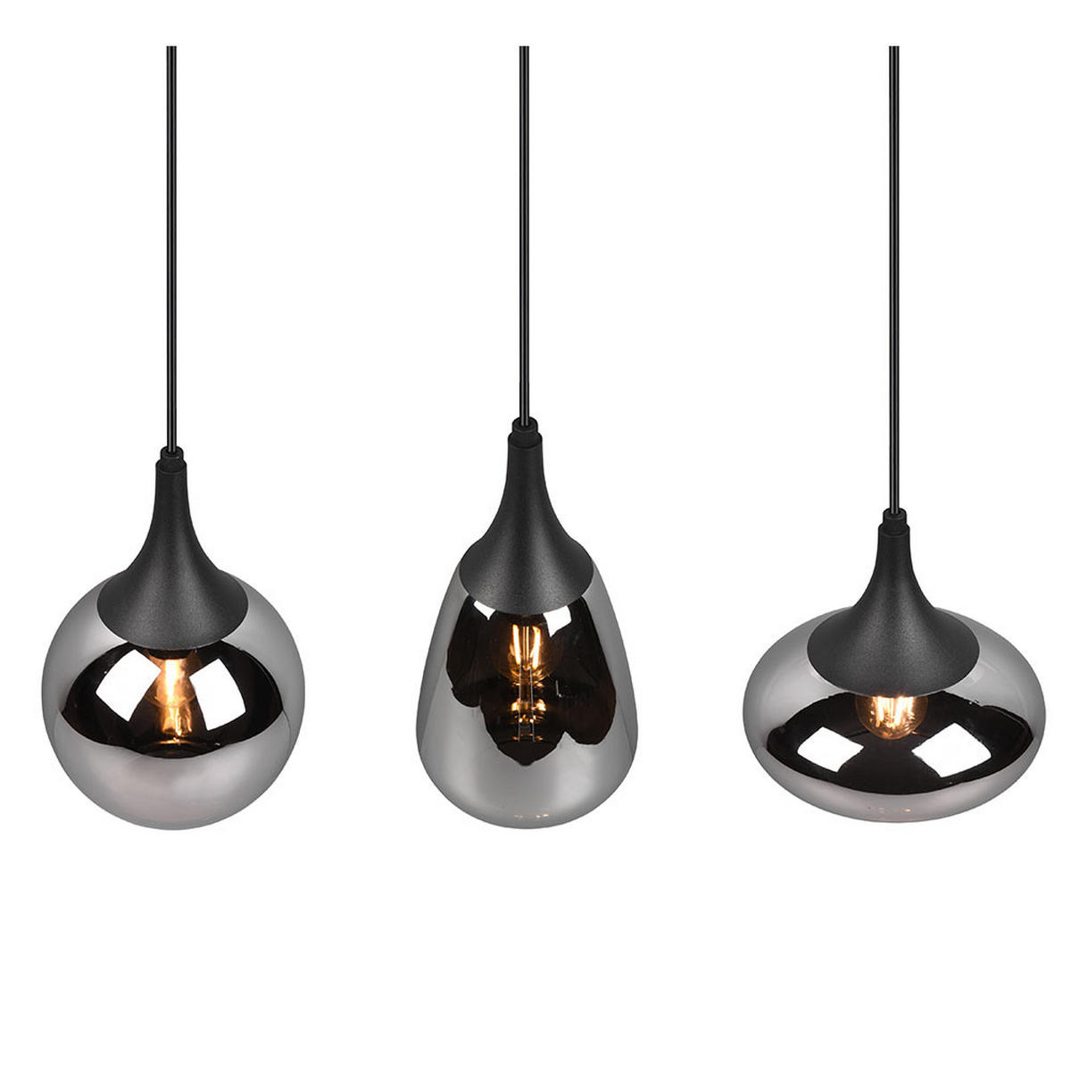 HÄNGELEUCHTE Metall Chrom Silber - Silberfarben, Glas (68/34/150cm)