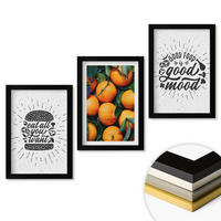 WANDBILDER 3er-Set - 20x30 cm Schwarzer Rahmen - Juicy Oranges Kitchen - Schwarz, Kunststoff (20/30cm) - ArtPrintCave