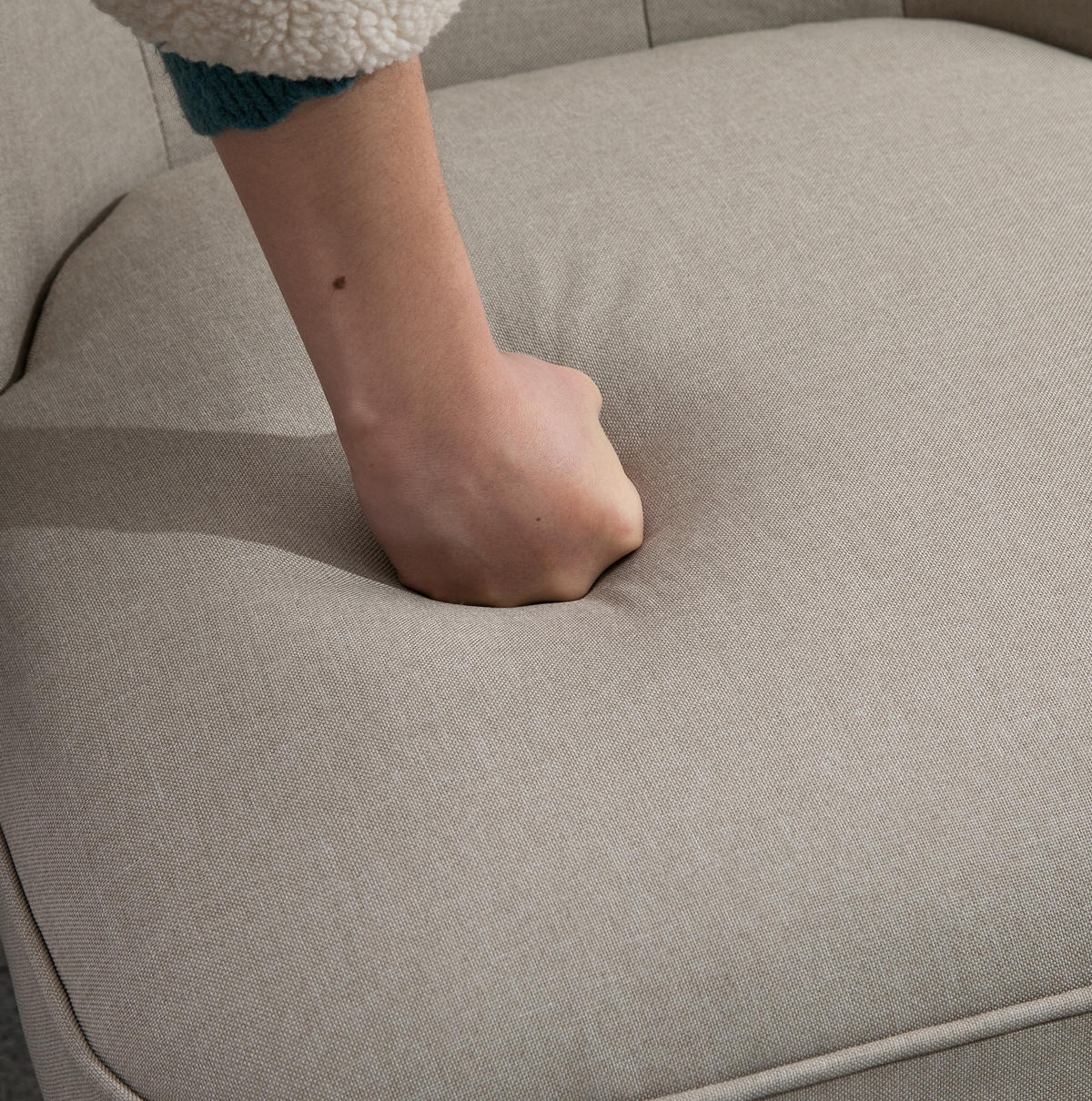 SESSEL 67/78/67 cm Beige aus Linen mit verstellbaren Fußpolstern - Beige, Textil (67/78/67cm) - OKMYHOME