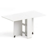 KLAPPTISCH 75-140/75/74 cm mit Rollen DE-39948 Weiß - Weiß, Holzwerkstoff (75/140/74cm) - ComfortXL