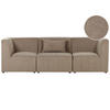 3-SITZER-SOFA Cord taupe Lemvig - Taupe, Textil (250/78/83cm) - Beliani