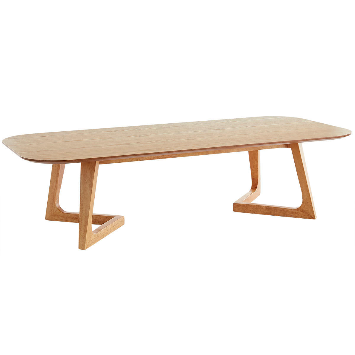 COUCHTISCH Rechteckig Skandinavisch Helles Holz L150 cm JUKE - Naturfarben, Holz (150/68/38cm) - Miliboo