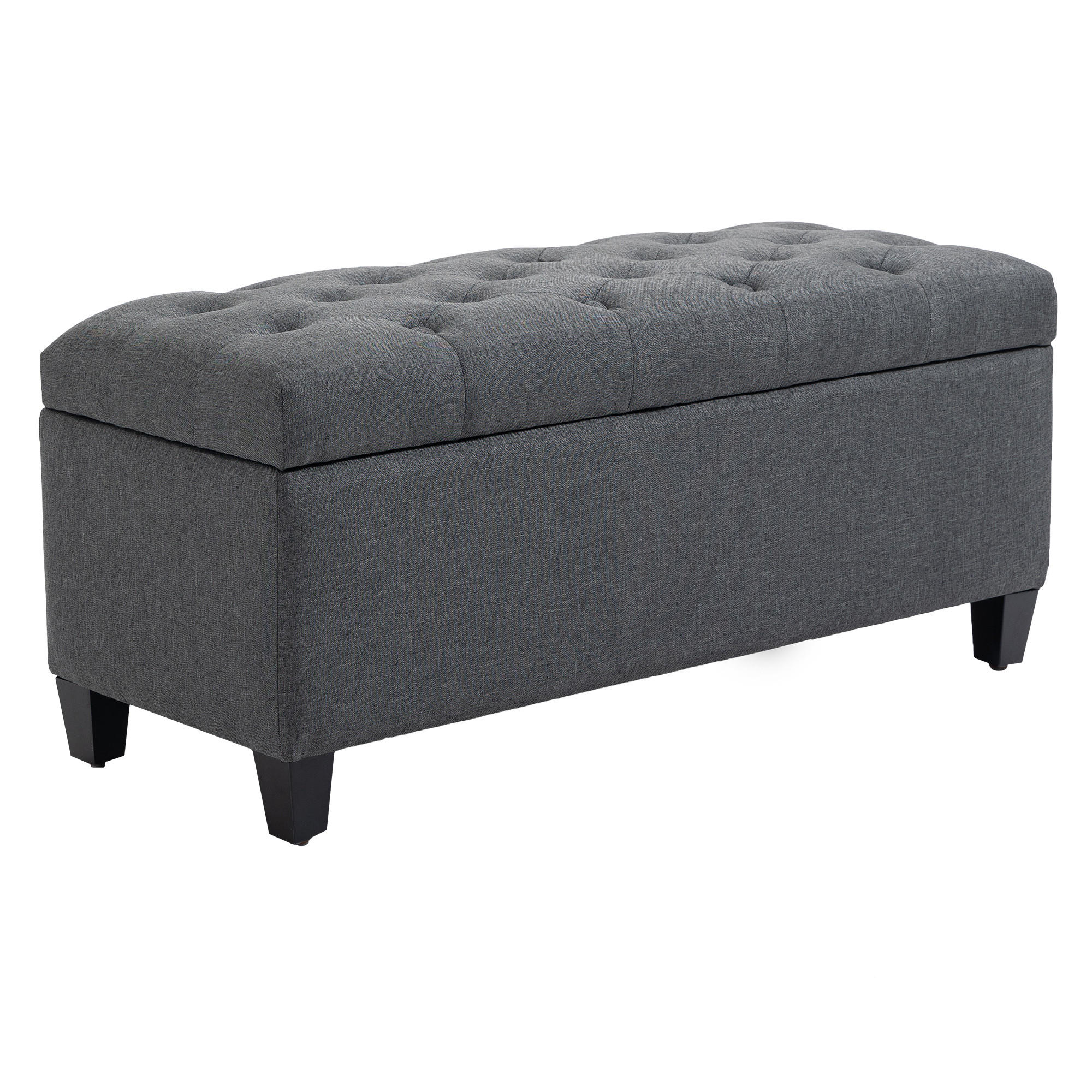 SITZBANK, Polsterbank, Dunkelgrau - Dunkelgrau, Kunststoff (40/44/100cm) - HOMCOM