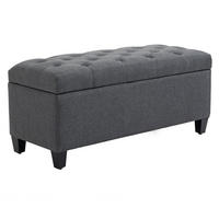 SITZBANK Polsterbank mit Stauraum leinenartiges Polyester holz Dunkelgrau - Dunkelgrau, Kunststoff (40/44/100cm) - HOMCOM