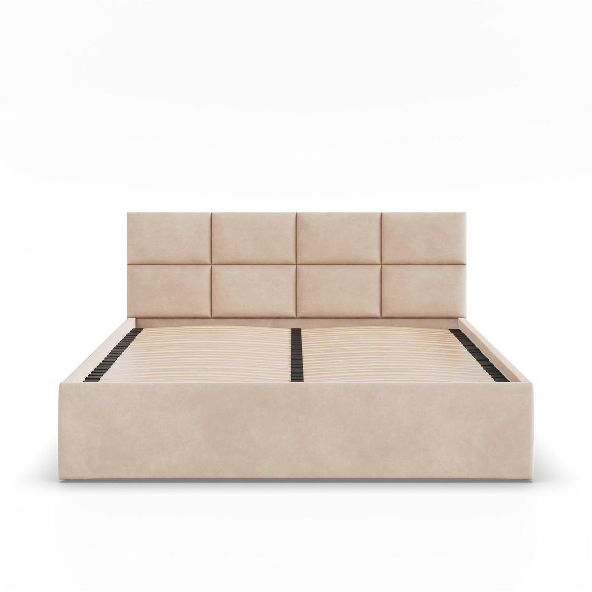 POLSTERBETT MIT KOPFTEIL 160x200 ohne Bettkasten BORGO, Beige - Creme, Textil (160/200cm) - Mebligo