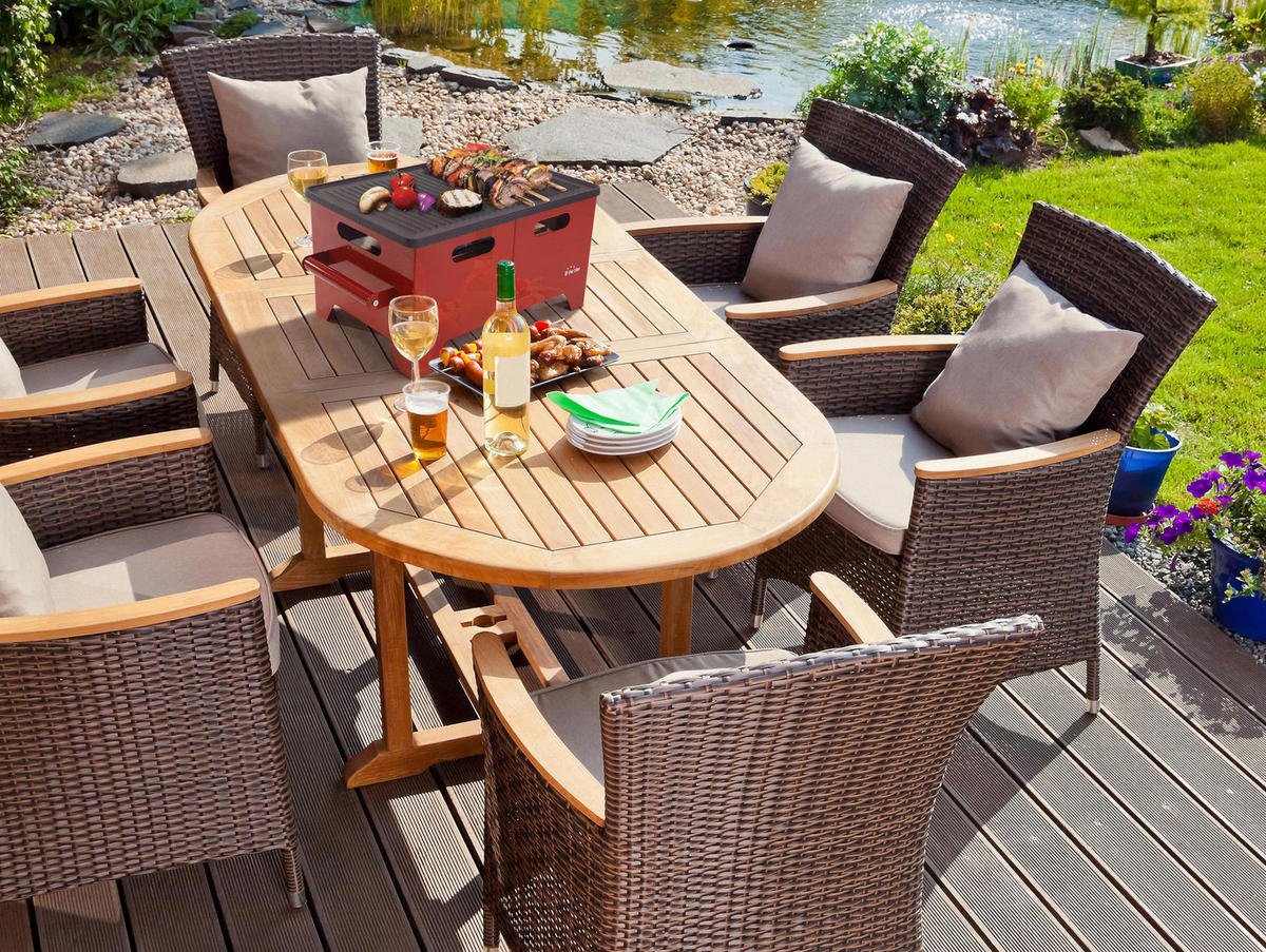 BIOETHANOL-GRILL Rot inklusive 1.2 L-Tank mit Gusseisen-Plancha - Rot, Metall (48/27/33cm) - Purline