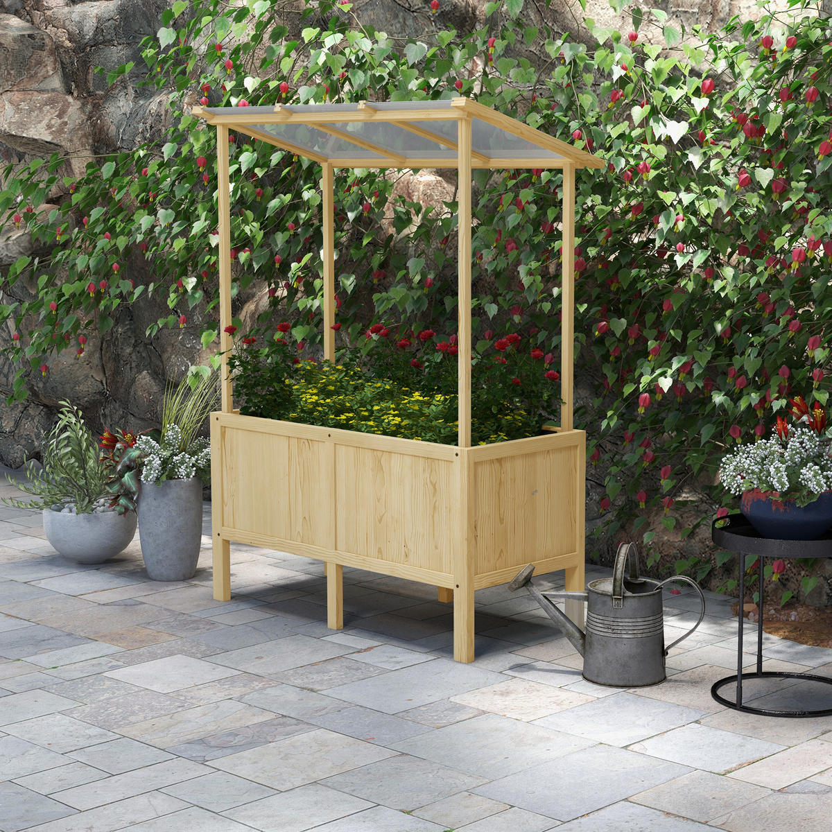 HOCHBEET, Naturholz, Tannenholz - Naturfarben, Holz (60/152/110cm) - Outsunny