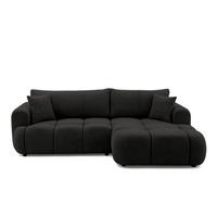 ECKSOFA CALM L Rechts mit Schlaffunktion 140x215 Webstoff schwarz - Schwarz, Holz/Kunststoff (151/261cm) - Muffo