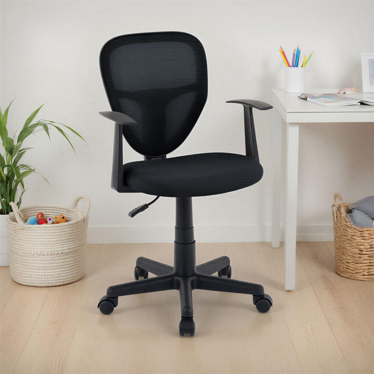 KINDERDREHSTUHL STUDIO schwarz - Schwarz, Textil (53/92/52cm) - IDIMEX