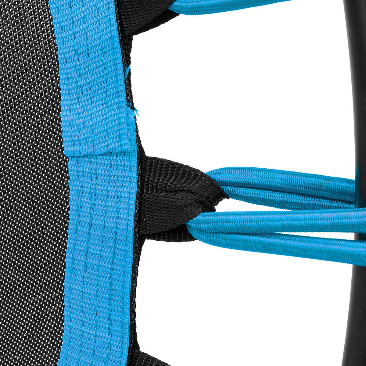 40-ZOLL-RUNDTRAMPOLIN mit Gummiseilen aus Stahl, Oxford-Gewebe, Gummiseile in Schwarz Blau Langlebig und sicher Stabil und leise 25 x 101 x 101cm - Blau, Metall (101/101cm) - Livingandhome