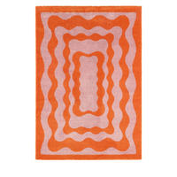 VINTAGE-TEPPICH mit gewelltem Muster - Groove - 120 cm x 160 cm - Orange, Kunststoff (120/160cm) - Drawer