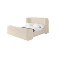 POLSTERBETT mit Bettkasten, Fußteil und Lattenrost, Boxbett ohne Matratze - ESTI-Z 160x200 Dunkelbeige - Cappuccino, Holzwerkstoff/Textil (160/200cm) - ALTDECOR