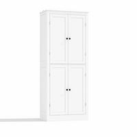 BUFFETSCHRANK Weiß 75/40/182 cm - Weiß, Holz (75/180/40cm) - PANGIVO