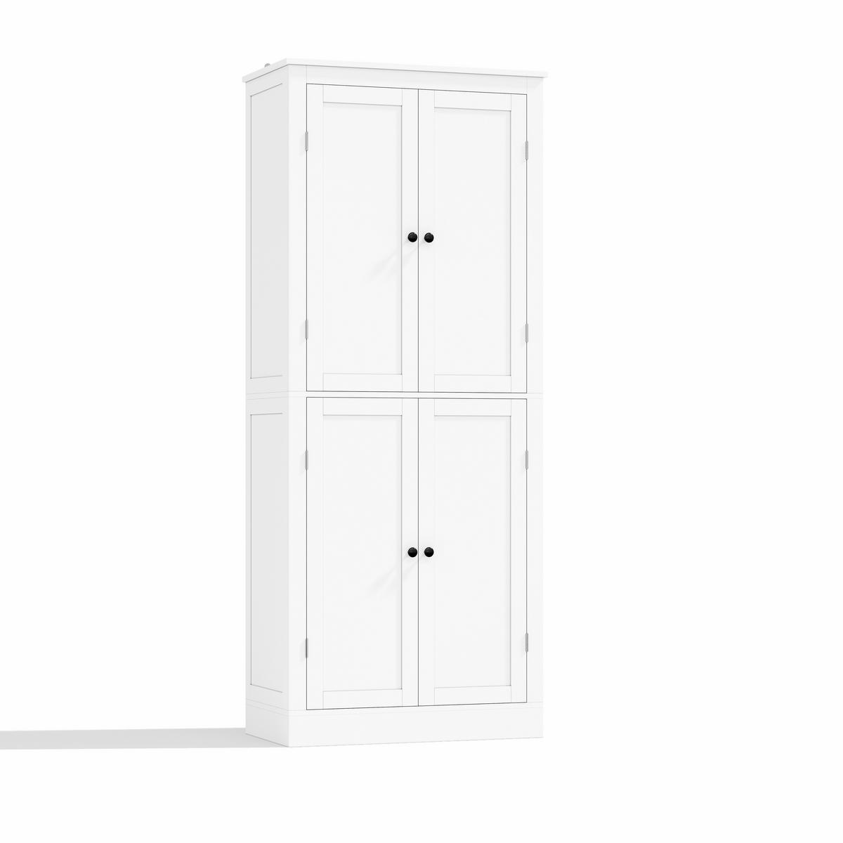 BUFFET 75/40/182 cm weiß aus MDF mit viel Stauraum - Weiß, Holzwerkstoff (75/180/40cm) - OKWISH