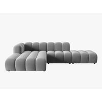 ECKSOFA modular links Lupine aus Samt grau 5 Sitzplätze - Grau, Textil (177/299cm) - Micadoni