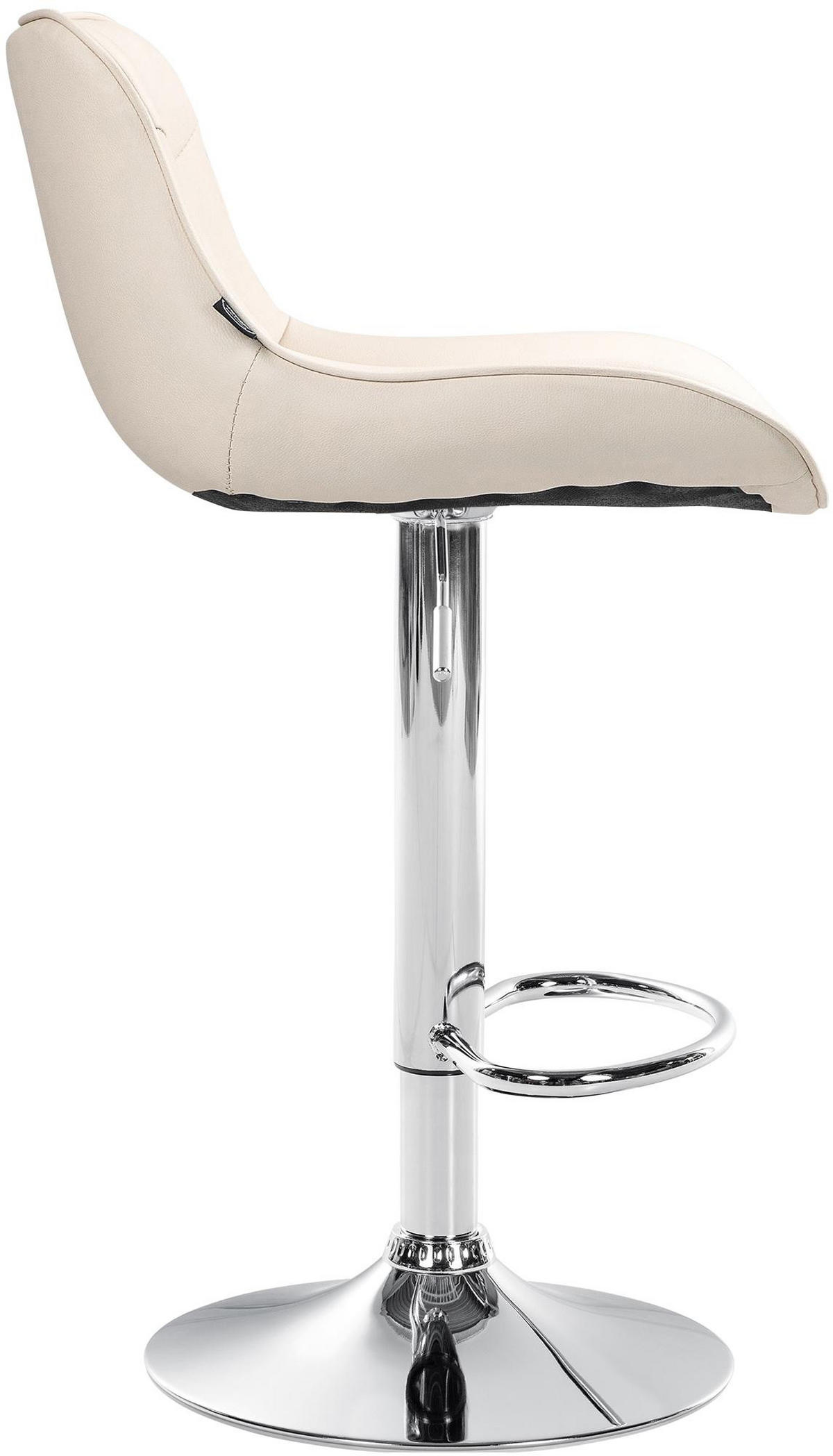 BARHOCKER 2er Set Lederlook creme - Chromfarben/Creme, Textil/Metall (49/85/51cm) - CLP