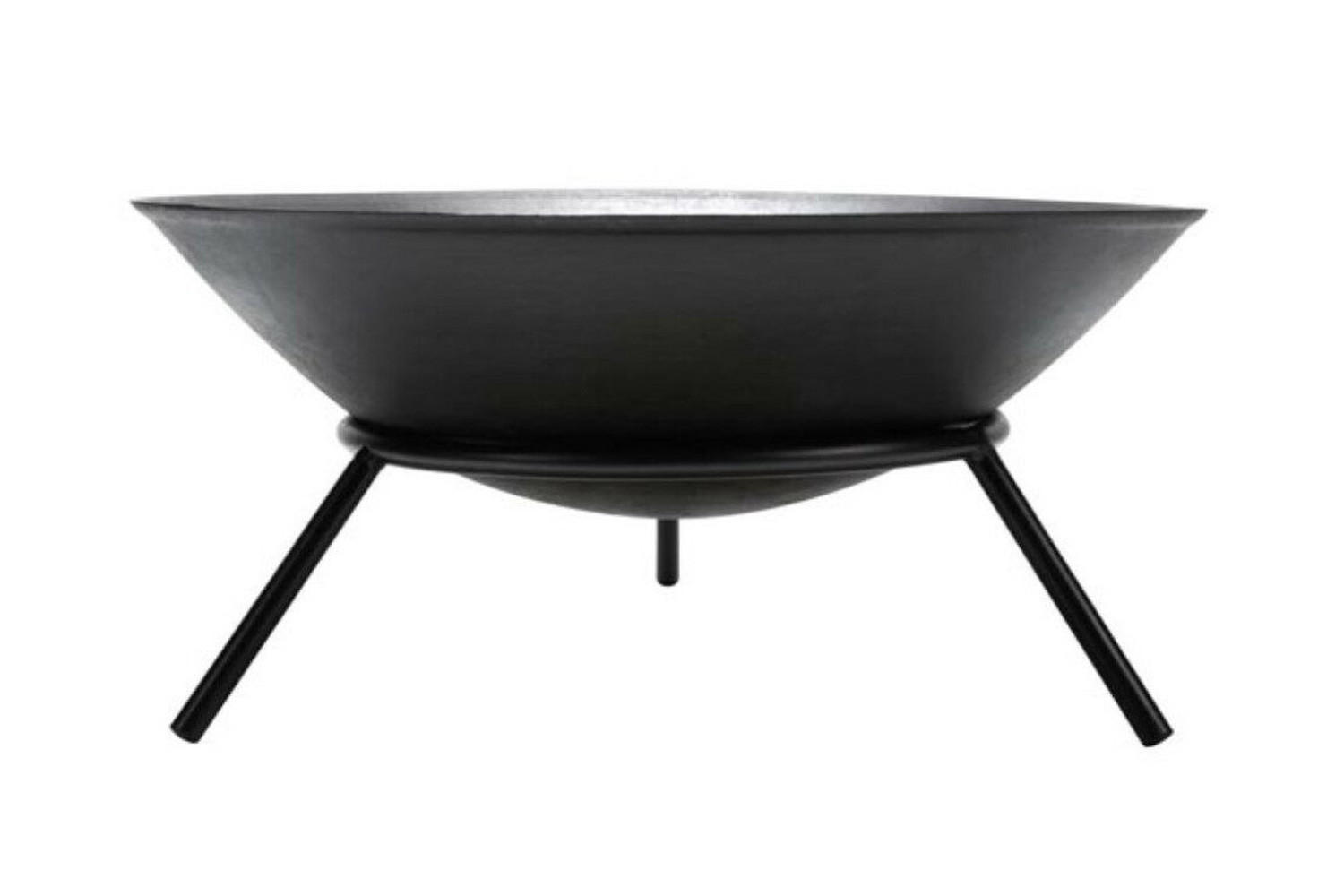 FEUERSCHALE Ø56x28 cm, Gusseisen, Schwarz - Schwarz, Metall (56/26/56cm) - dasmöbelwerk