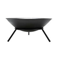 FEUERSCHALE Ø56x28 cm, Gusseisen, Schwarz - Schwarz, Metall (56/26/56cm) - dasmöbelwerk