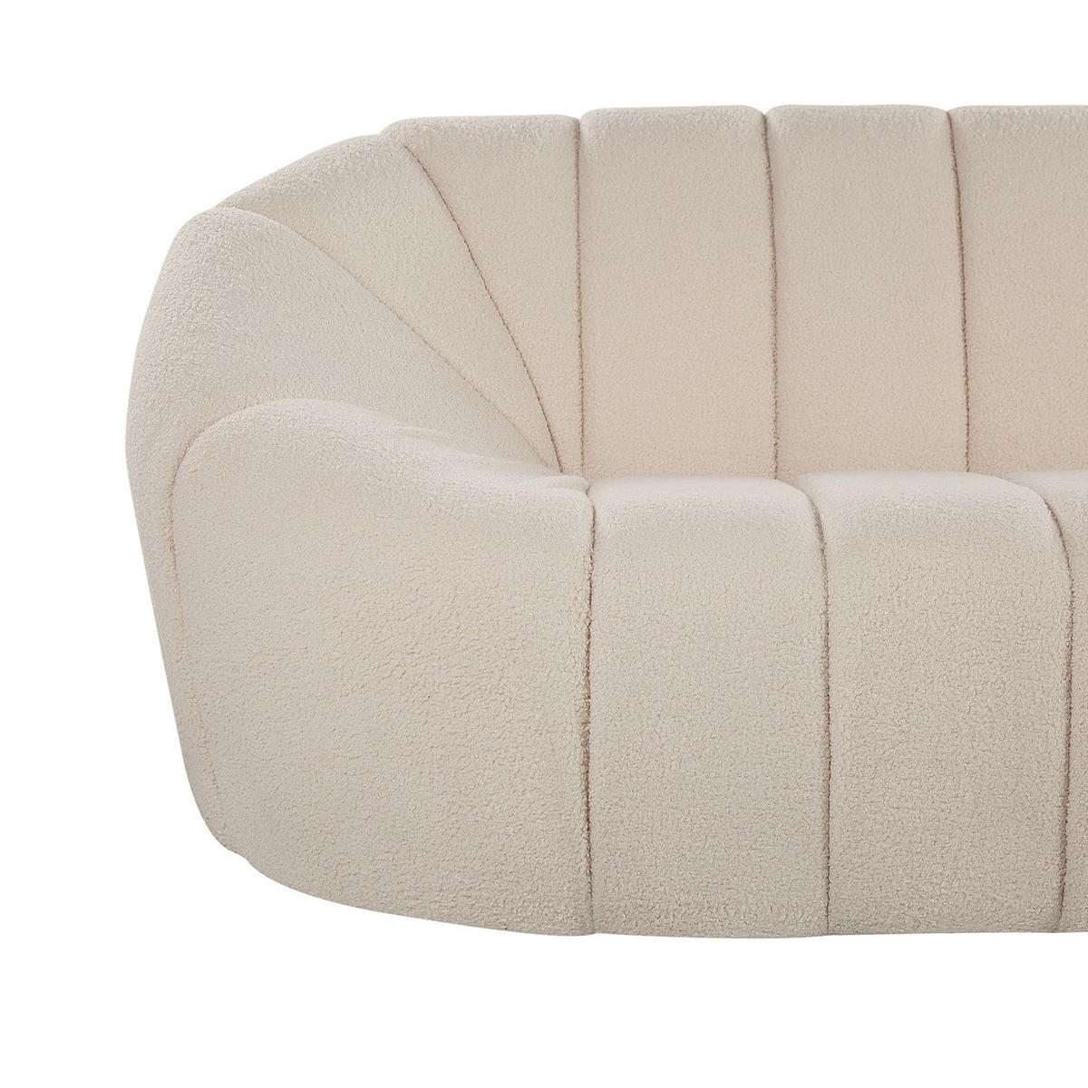 3-SITZER-SOFA Polyester Weiß Lomma - Weiß, Textil (190/70/82cm) - Beliani
