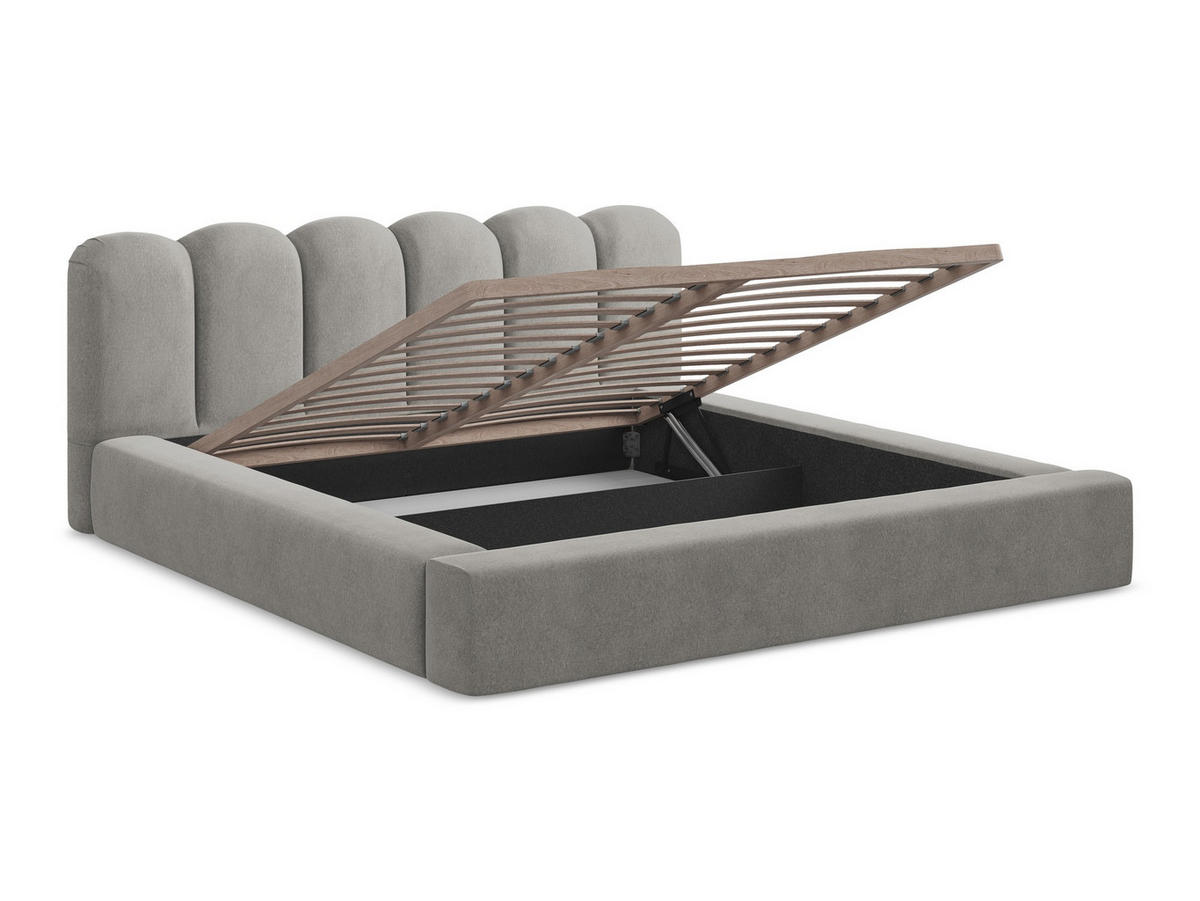 ECKSOFA Rechts Samt Stoff Grau - Dunkelgrau/Schwarz, Kunststoff/Textil (224/167cm) - Makamii