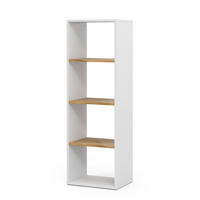 BÜCHERREGAL Tomy Weiß/Goldkraft Eiche 40 x 120 cm ,4 Fächer - Honigeiche/Weiß, Holzwerkstoff (40/120/30cm) - Vicco