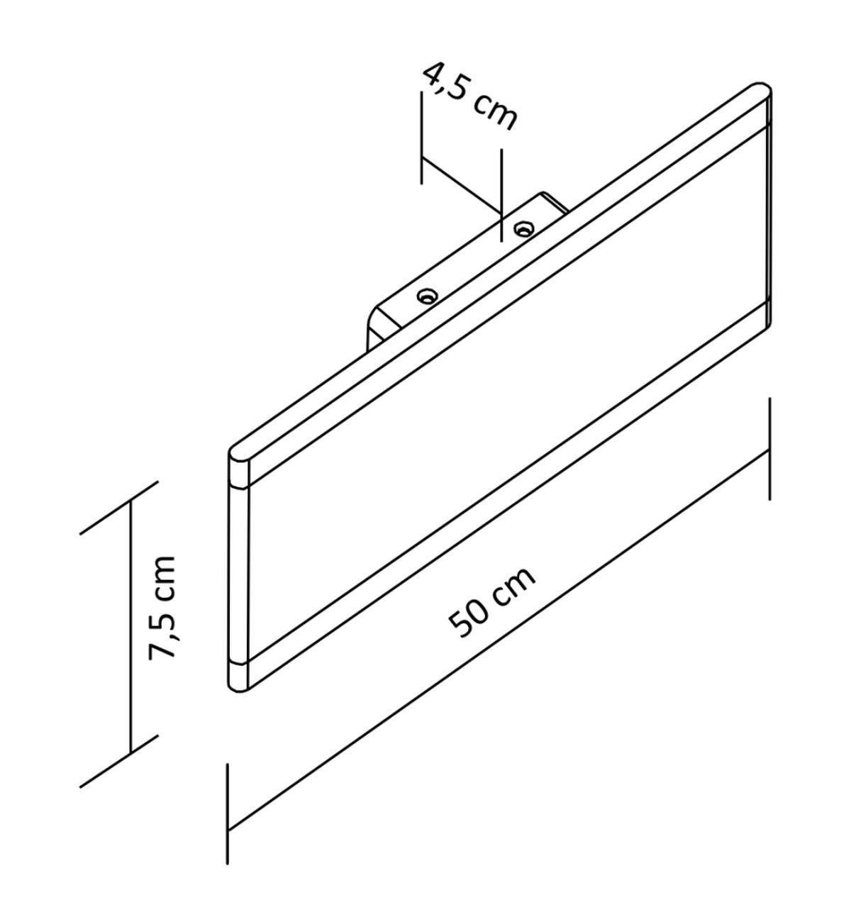 WANDLEUCHTE Bastia, Weiß, 50cm - Weiß, Metall (7.5/50/50cm) - KOSILUM