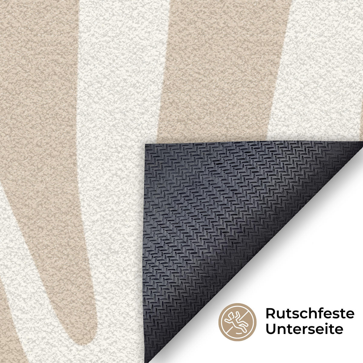 ROHOŽKA Zebra print - Béžová - Bílá - Zvířecí potisk 120x80 cm - béžová, textil/umělá hmota (120/0.4cm) - MuchoWow